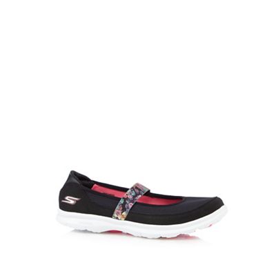 Skechers Black 'Go Step - Bloom' flat shoes